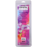 Crystal Jellies Realistic Cock 9 Inch Pink packaging featuring textured veins for stimulation and tapered tip for easy insertion.