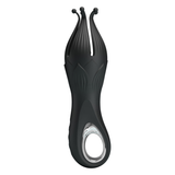 Pretty Love Arella Multi Petal Stimulator Black, octopus-shaped vibrating penis trainer, black, indulgent stroking experience