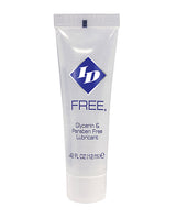 ID FREE Water Based Lubricant 12 ml Tube featuring a glycerin and paraben free formula.