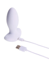 Illumination THE Plug Vibrator White with USB charging cable for customizable sensory experiences.