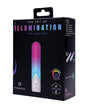 Illumination THE Bullet Vibrator White packaging featuring customizable LED lighting and sleek design.