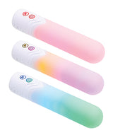 Illumination THE Bullet Vibrator White set featuring three colorful designs with LED lighting options.