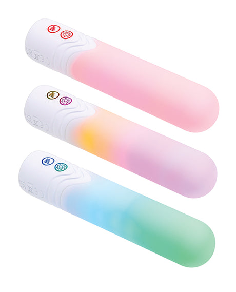 Illumination THE Bullet Vibrator White set featuring three colorful designs with LED lighting options.