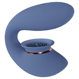 Shots Innovation Twitch 3 Rechargeable Vibrator & Suction Blue with suction feature and textured design.
