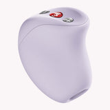 Fun Factory Mea Air Pulse Clitoral Vibrator Purple, sleek design with control buttons for touchless stimulation.