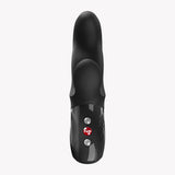 Fun Factory Miss Bi Rabbit Vibrator Black viewed from above, showcasing its ergonomic design and control buttons.