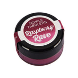 Nipple Nibblers Cool Tingle Balm Raspberry Rave packaging showcasing its vibrant design and enticing flavor.