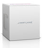 Jimmyjane Natural Massage Oil Candle 4.5 Oz Santal packaging design in a minimalist white box.