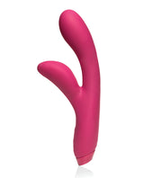 Je Joue Hera Rabbit Vibrator Fuchsia, a sleek dual stimulation silicone vibrator in vibrant pink.
