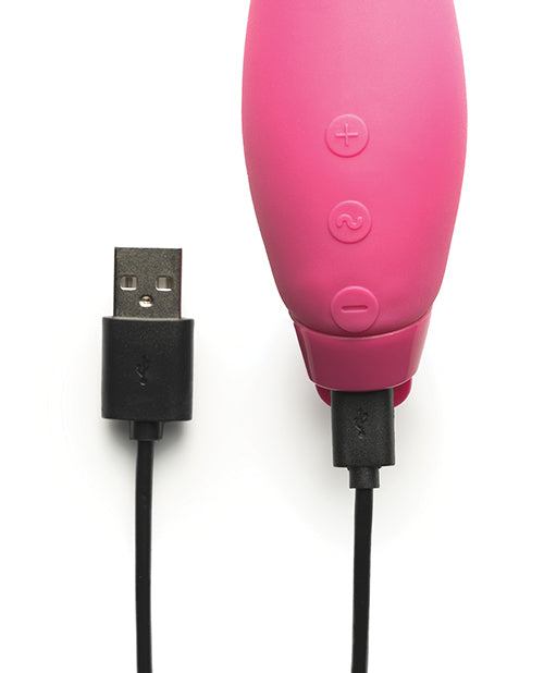 Je Joue Hera Rabbit Vibrator Fuchsia charging with USB cable