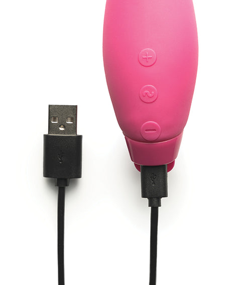 Je Joue Hera Rabbit Vibrator Fuchsia charging with USB cable
