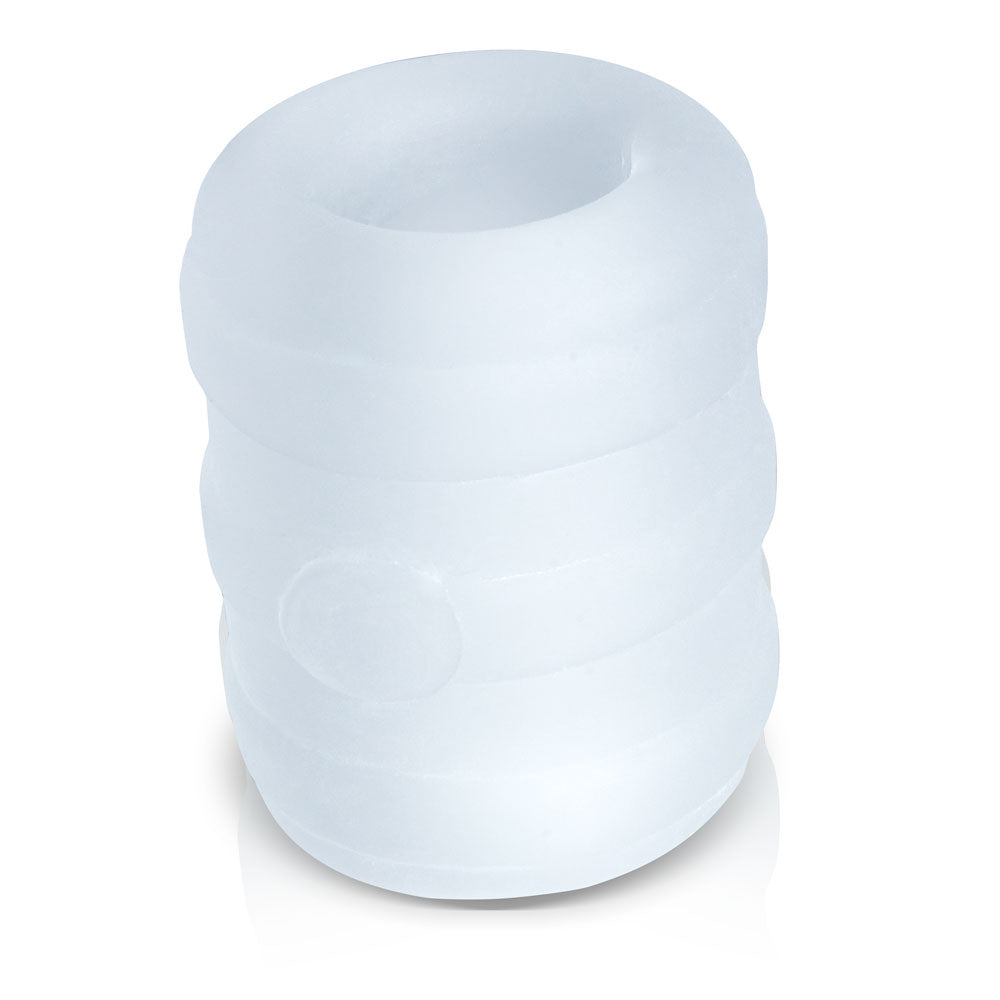 Screaming O Jackits Throttle Stroker Clear is a soft, stretchy stroker for elevated solo sessions.