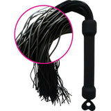Hott Products Whip It Black Tassel Whip with sleek black handle and flowing tassels for playful control.
