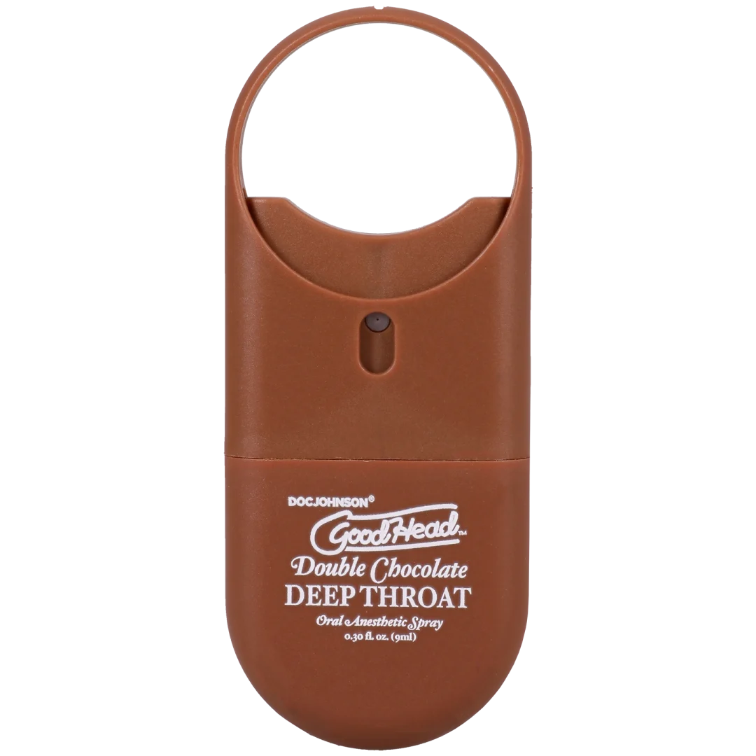 Goodhead Deep Throat Spray to-Go Double Chocolate 0.3 Oz oral anesthetic spray bottle