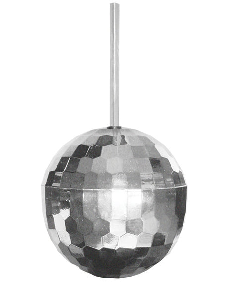 Kheper Games Disco Ball Cup 12 oz Party Novelty with shiny mirror ball design and straw for trendy drinks.