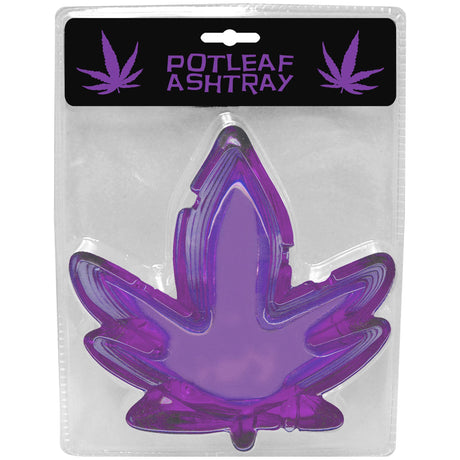Kheper Games Purple Potleaf Glass Ashtray in a colorful potleaf design, ideal for practical use and decoration.