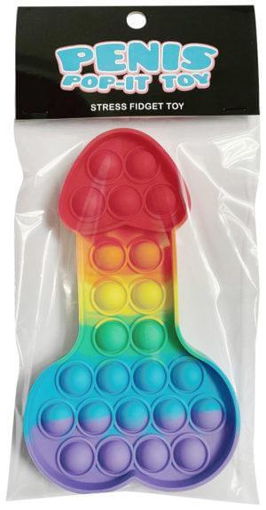 Kheper Games Penis Pop-It Stress Fidget Toy in colorful packaging, ideal for stress relief and fun.