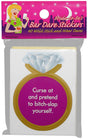 Kheper Games Bride-to-be Bar Dare Stickers featuring a dare to curse and pretend to bitch-slap yourself.