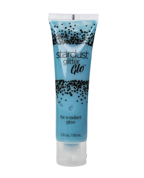 Stardust Glitter Glo Electric Blue 2 Oz tube packaging for a radiant glow and skin moisturizing care.