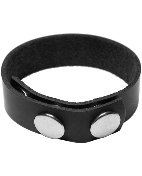 KinkLab Leather 3 Snap Cock Ring with adjustable snaps for a secure fit and high-grade latigo leather construction.