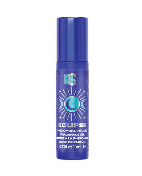 Kama Sutra Celestial Pheromone Roll on Oil Eclipse 10 ml bottle, features a vibrant design and convenient roll-on applicator.