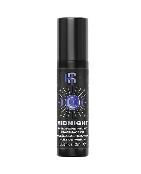 Kama Sutra Celestial Pheromone Roll on Oil Midnight 10 ml bottle showcasing pheromone-infused fragrance