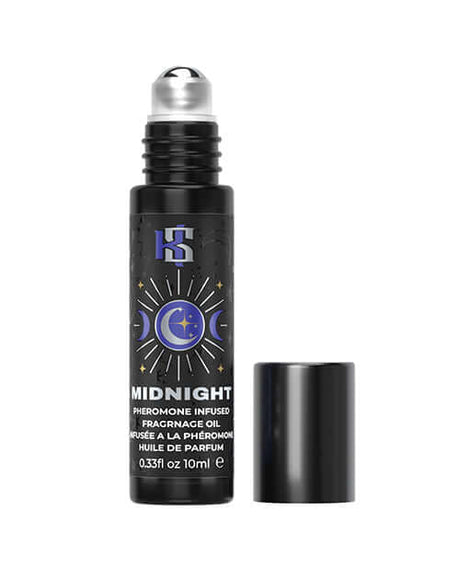 Kama Sutra Celestial Pheromone Roll on Oil Midnight 10 ml bottle with applicator cap.