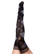 Kixies Kimmie Argyle Thigh High Size A showcasing a stylish argyle pattern, perfect for unique fashion statements.