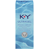 KY Ultra Gel 1.5 Oz Water Based Personal Lubricant packaging with a silky smooth design.