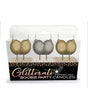 Glitterati Boobie Candle Set Gold and Silver features 3 sparkling candles in gold and silver.