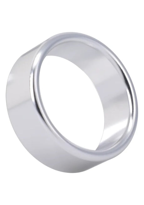 Rock Solid Brushed Alloy Large Metal Cock Ring in brushed-aluminum finish, designed for performance and comfort.