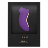 Lelo Sona 2 Sonic Clitoral Massager Purple in sleek packaging, showcasing its unique design and vibrant color.