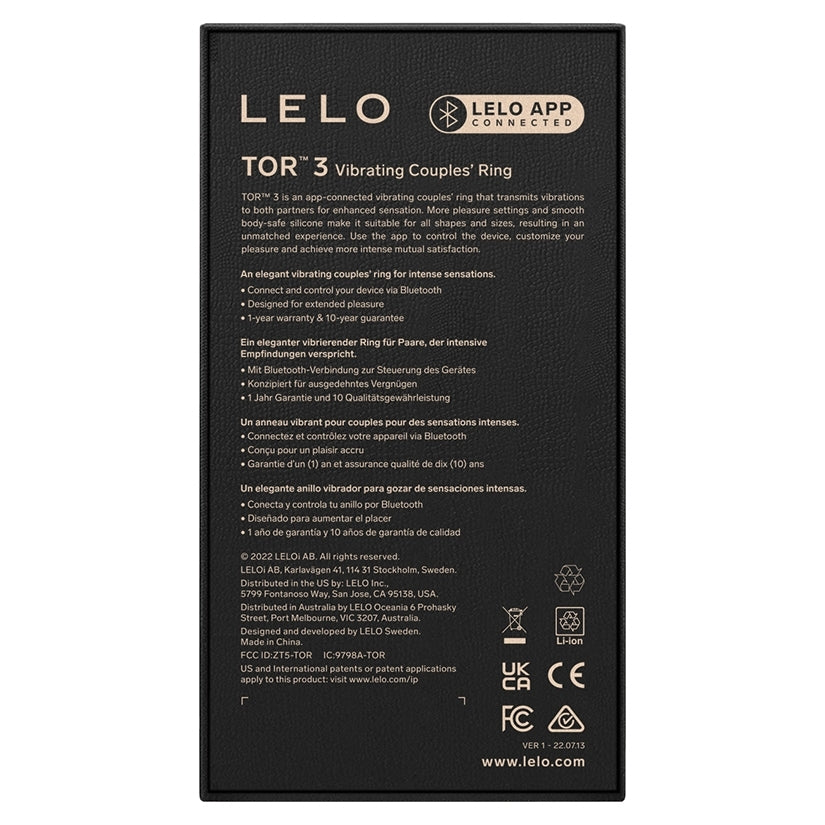 LELO TOR 3 Vibrating Cockring Black