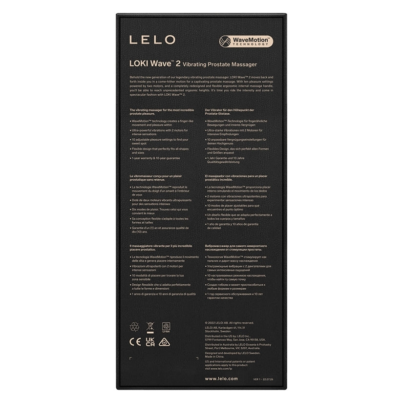 Lelo Loki Wave 2 Rechargeable Silicone Dual Stimulation Prostate Vibrator Base Blue