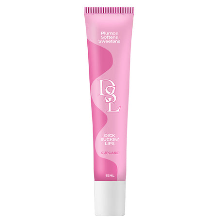 DSL Dick Sucking Lips Cupcake 15 ml lip plumping serum in a pink tube for fuller lips.