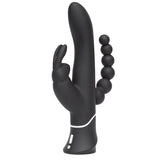 Happy Rabbit Triple Rechargeable Silicone Dual-Entry Rabbit Vibrator Black
