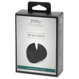 Fifty Shades Of Grey Sensation Vibrating Pleasure Stroker packaging showcasing its sleek design and features.