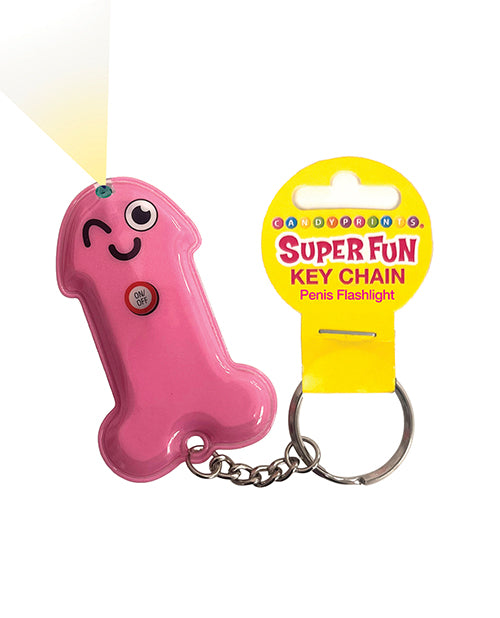 Super Fun Penis Flashlight Keychain featuring a playful design and LED light, perfect for laughs and convenience.