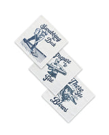 Cleanie Genie Seamen Rags Novelty Clean-Up Set featuring humorous nautical designs and vibrant colors.