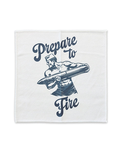 Cleanie Genie Seamen Rags Novelty Clean-Up Set featuring humorous artwork of a sailor and text 'Prepare to Fire'.