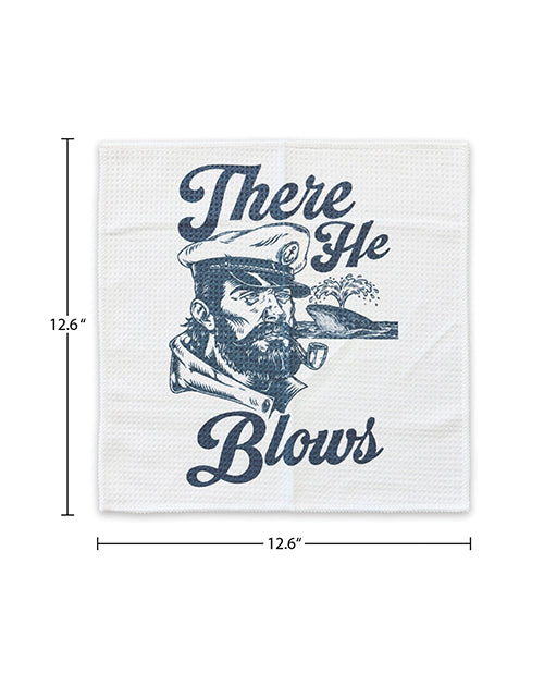 Cleanie Genie Seamen Rags Novelty Clean-Up Set featuring humorous artwork 'There He Blows' of a bearded sailor.