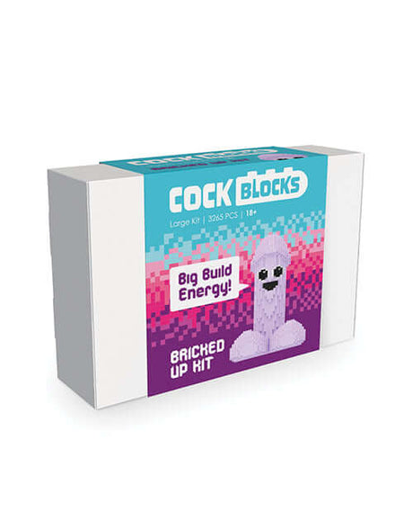 Cock Blocks Bricked Up 3265 Piece Building Kit packaging featuring fun design and colors.