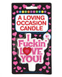 I F*ckin' Love You Pink Novelty Candle in vibrant colors with hearts for adult celebrations.