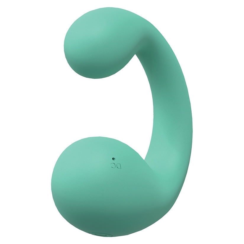 Loveline Playful 10 Speed Dual Motor Vibe Green, featuring a sleek design and dual motors for powerful pleasure.
