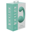Loveline Playful 10 Speed Dual Motor Vibe Green packaging showcasing its sleek design and features.