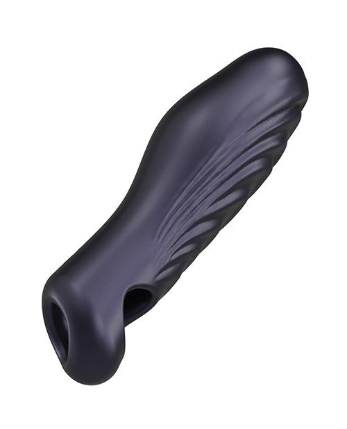 Manwan RYZER Penis Sleeve Black Plum, ultra-soft silicone sleeve designed for enhanced intimate stimulation.