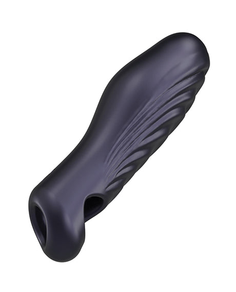 Manwan RYZER Penis Sleeve Black Plum, ultra-soft silicone sleeve designed for enhanced intimate stimulation.