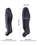 Manwan RYZER Penis Sleeve Black Plum featuring external and internal textures for enhanced stimulation.