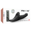 Strap On Me Multi Orgasm Realistic Dildo Black M packaging with remote and rechargeable features.