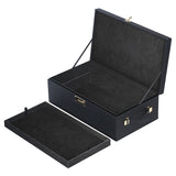 Strap On Me Le Coffret Prestige Lock Case open, featuring a soft velvet interior and elegant black design.